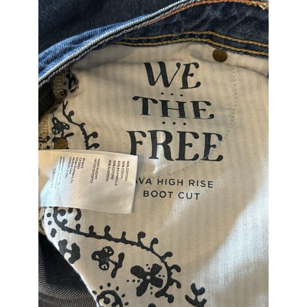 We The Free Jeans Womens 28 Dark Indigo Curvy High Rise Vintage cut Free People - Picture 10 of 13